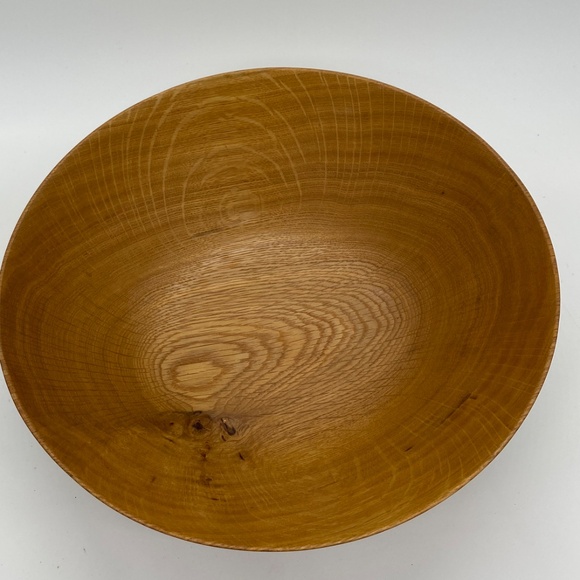 Handmade Wooden White Oak With Little Burl 11 3/8 X 4 Bowl Beautiful Grain - Picture 8 of 12